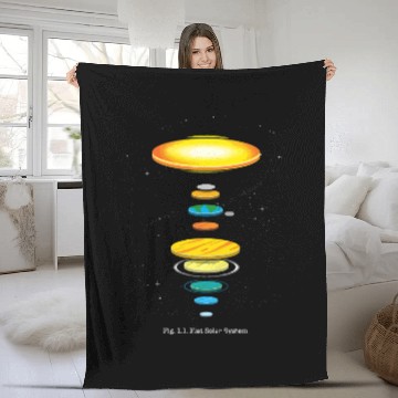 Discover Flat Solar System Fleece Blankets
