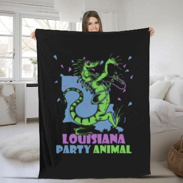 Discover Louisiana Party Animal Fleece Blankets