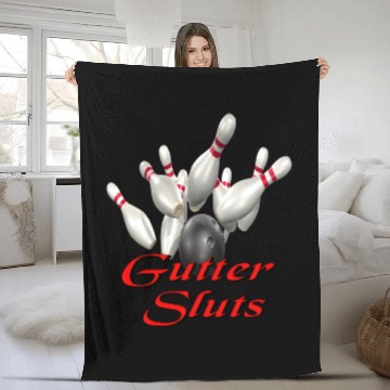 Discover Bowling Team Gutter Sluts Fleece Blankets
