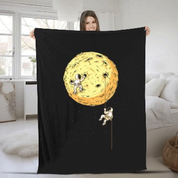 Discover Moon Climbing Fleece Blankets