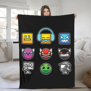 Discover geometry dash unblocked level Fleece Blankets
