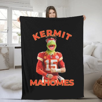 Discover Kermit Mahomes Fleece Blankets, Patrick Mahomes Meme Fleece Blankets