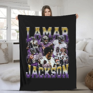 Discover Lamar Jackson 90's Bootleg Vintage Style Fleece Blankets