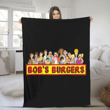 Discover bobs burgers all characters group shot logo raglan baseball Baseball Jerseys Fleece Blankets