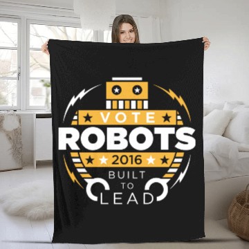 Discover Vote Robots Fleece Blankets