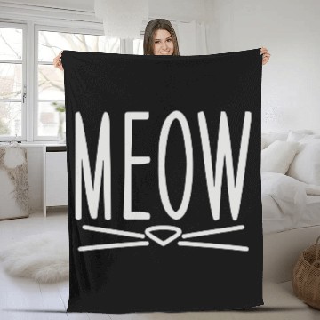 Discover Meow Cute Cat Face Fleece Blankets