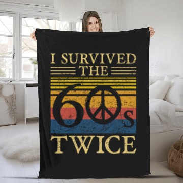 Discover I Survived The 60s Twice 60 Birthday Funny Quote Fleece Blankets