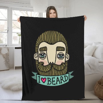 Discover beard Fleece Blankets