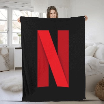 Discover Netflix logo Fleece Blankets