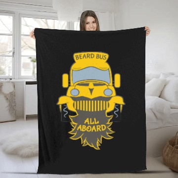 Discover Beard bus Fleece Blankets