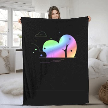 Discover Rainbow Tree Fleece Blankets