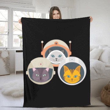 Discover Catstronauts Fleece Blankets Funny Cat Lover Fleece Blankets Fleece Blankets