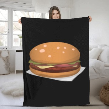Discover burger. with cheese. Fleece Blankets