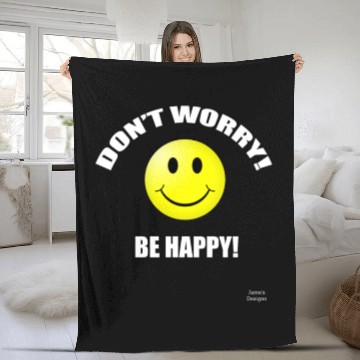 Discover Don't Worry Be Happy w/ Smiley Face Fleece Blankets