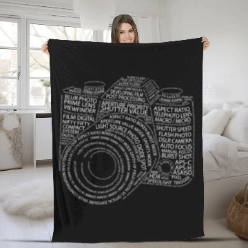 Discover Funny Photography Lover graphic Gift Word Cloud Fleece Blankets