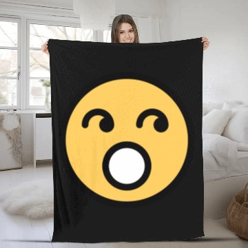 Discover Smiley Face Rolling Eyes Fleece Blankets