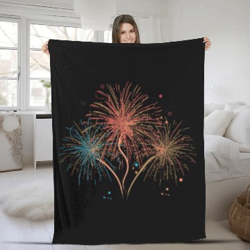 Discover Fireworks image Fleece Blankets