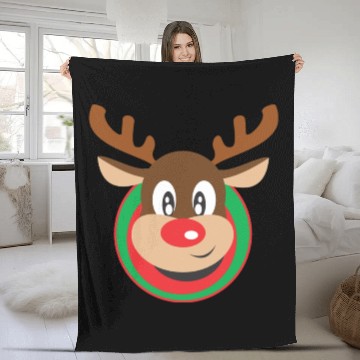 Discover reindeer Fleece Blankets