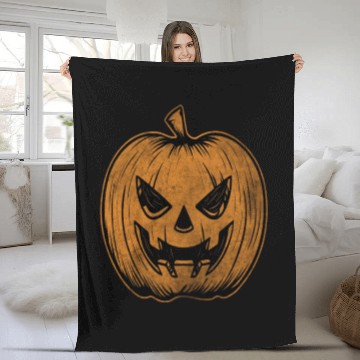 Discover Distressed Jack O Lantern Fleece Blankets