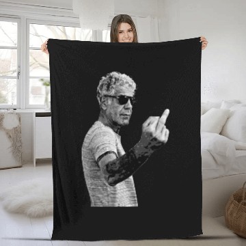 Discover Anthony Bourdain Middle Finger Fleece Blankets