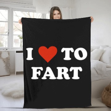 Discover I Love To Fart Heart Fleece Blankets