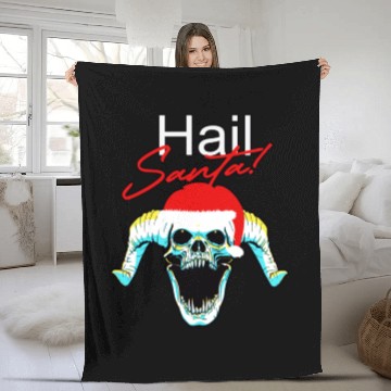 Discover Hail Santa Claus Skull funny Christmas Fleece Blankets