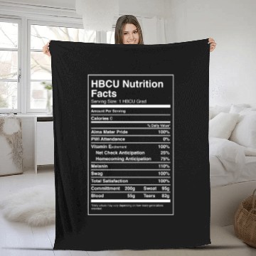 Discover Black Pride Hbcu Nutrition Facts Gift Fleece Blankets Fleece Blankets