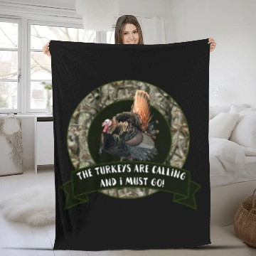 Discover Wild Turkey Hunting Quote Fleece Blankets