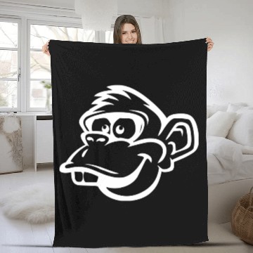 Discover Goofy Monkey Portrait Fleece Blankets