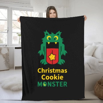Discover Christmas cookie monster Fleece Blankets