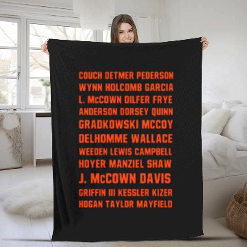 Discover Browns Starting QBs - Cleveland Browns - Fleece Blankets