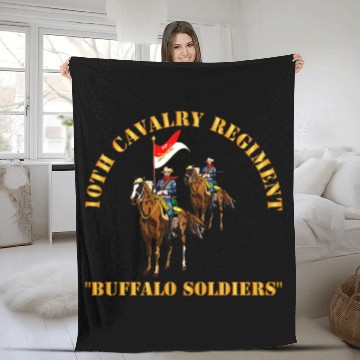 Discover 10th Cavalry Regiment w Cavmen Buffalo Soldiers Fleece Blankets