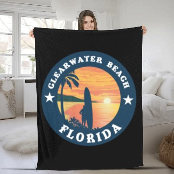 Discover Clearwater Beach Florida Fleece Blankets