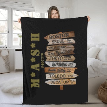 Discover MASH 4077th with Road Signs Fleece Blankets