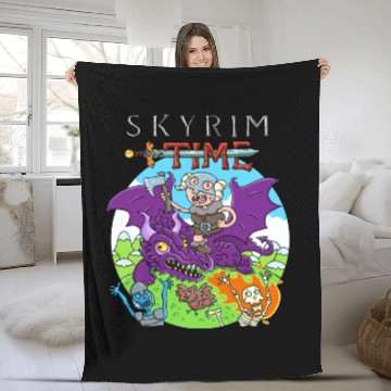 Discover Skyrim Time Fleece Blankets