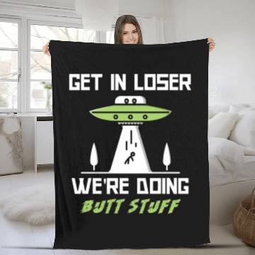 Discover Butt Stuff Fleece Blankets