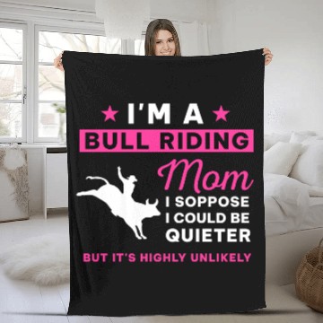 Discover Bull Riding Mom Fleece Blankets