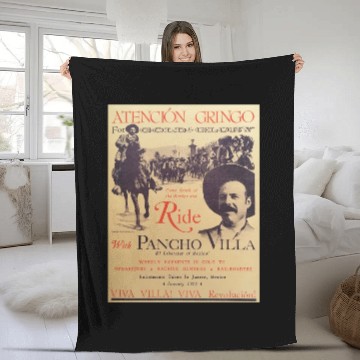 Discover Ride with Pancho Villa Old Fleece Blankets