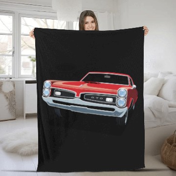 Discover 1967 Pontiac GTO Red Fleece Blankets