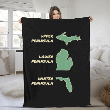 Discover Michigan Florida Peninsula Gift Fleece Blankets