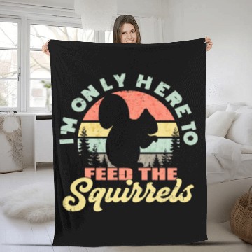 Discover Feeding Squirrels Fleece Blankets