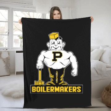 Discover Vintage Boilermaker mascot - Purdue - Fleece Blankets
