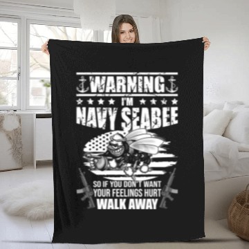 Discover Navy Seabee - US Navy Vintage Seabees - Navy - Baseball Caps Fleece Blankets