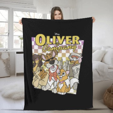 Discover Disney Oliver & Company Checkerboard Poster Fleece Blankets