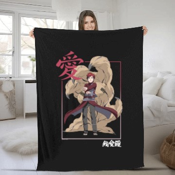Discover Sasuke Fleece Blankets Narutoo Shippuden Gaara Kanji Frame