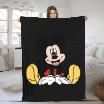 Discover Vintage Mickey Embroidered Pocket Fleece Blankets