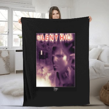Discover Silent Hill 1 - Ps1 Original Art Box Cover NA Version Fleece Blankets