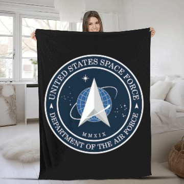 Discover Space Force Embroidered Patch Polo Fleece Blankets