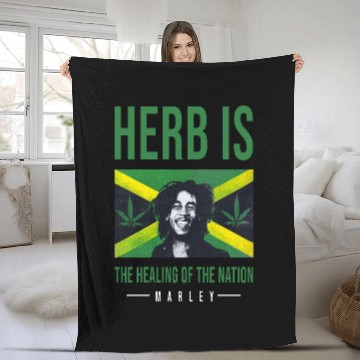 Discover Bob Marley Herb is Fleece Blankets