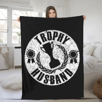 Discover Trophy Husband Fleece Blankets